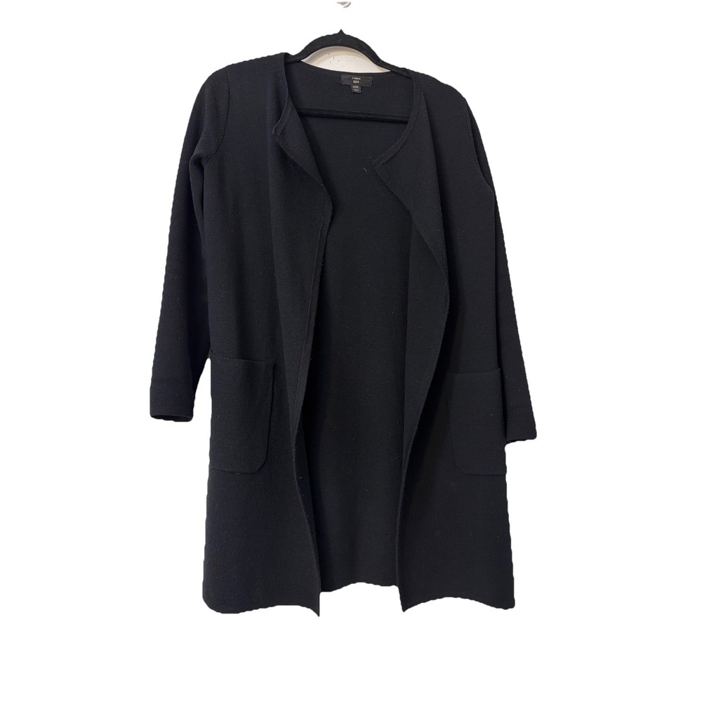 J. Crew Women's Blazer 365 Sophie Merino Wool Blend Sweater Cardigan Black XXS